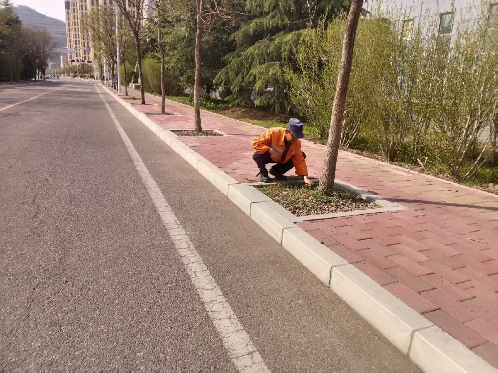 公用事業(yè)公司清理人行道雜草